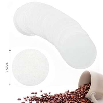 Outus 500 Pieces Replacement Paper Filters Compatible with Aeropress Coffee Makers Round 2.5 Inch Paper Filters Disposable for Espresso Coffee Makers (White)