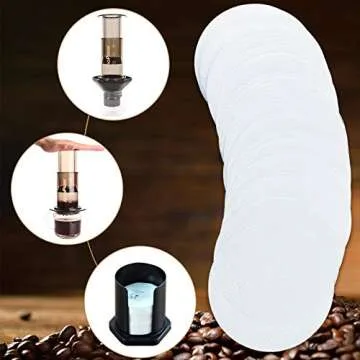 Outus 500 Pieces Replacement Paper Filters Compatible with Aeropress Coffee Makers Round 2.5 Inch Paper Filters Disposable for Espresso Coffee Makers (White)