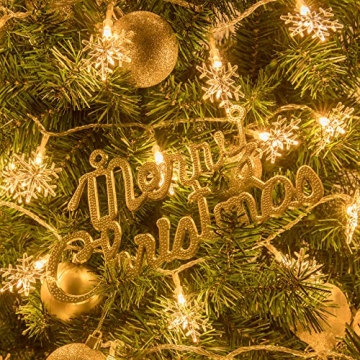 AWQ 100 LED Snowflake String Lights - 49 FT Fairy Lights