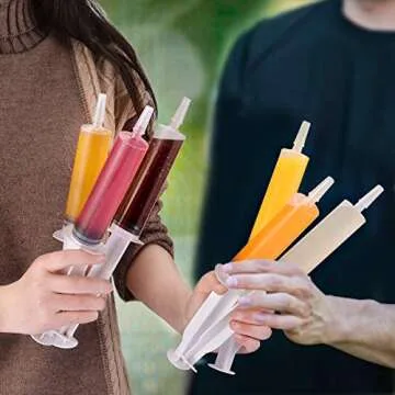 60 PACK 2 oz Party Jelly Syringes Shot, BPA Free, Washable, Durable Big Springe for Jelly Shot for Halloween, Thanksgiving Day, Christmas Bachelorette Parties