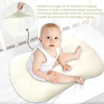 Hooyax Muslin Baby Lounger Cover, 100% Cotton Durable Newborn Lounger Cover, Soft and Breathable Infant Lounger Cover for Boys Girls, Covers Only (Yellow)