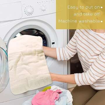 Hooyax Muslin Baby Lounger Cover, 100% Cotton Durable Newborn Lounger Cover, Soft and Breathable Infant Lounger Cover for Boys Girls, Covers Only (Yellow)