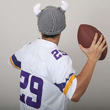 Ypser Cute Bull Horn Beanie Cap Handmade Knitted Crochet Viking Beanie