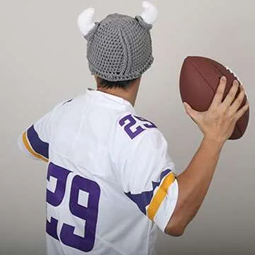 Ypser Cute Bull Horn Beanie Cap Handmade Knitted Crochet Viking Beanie