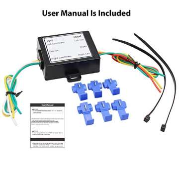 RED WOLF Trailer 2-to-3-Wire Splicer-in Taillight Converter Wire Harness Connector Separate Turn Signal Brake Light Set up for Trailer RV Dinghy Towing Pickup Car Trucks Vans