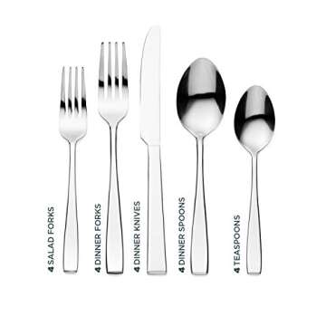 Godinger Silverware Set, Flatware Sets, Mirrored Stainless Steel Cutlery Set, Spoons Forks Knives, 2...