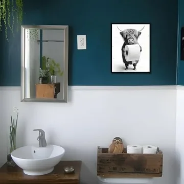 Highland Cow Bathroom Wall Art for Unique Decor