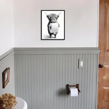 Highland Cow Bathroom Wall Art for Unique Decor