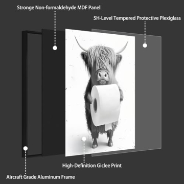 Highland Cow Bathroom Wall Art for Unique Decor