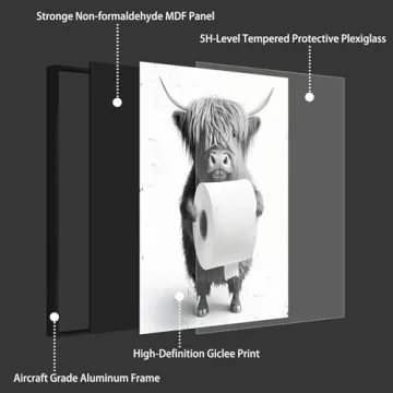 Highland Cow Bathroom Wall Art for Unique Decor