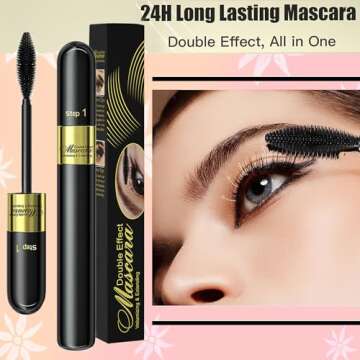 Waterproof Liquid Lash Extensions Mascara 2in1 Cool Black Volume Length Mascara Long-lasting Curling...