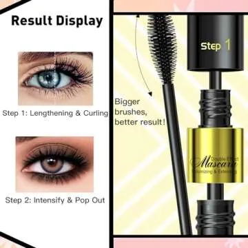 Waterproof 2in1 Lash Extensions Mascara for Voluminous Lashes