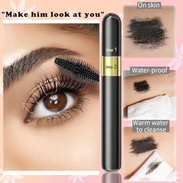 Waterproof 2in1 Lash Extensions Mascara for Voluminous Lashes