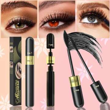 Waterproof 2in1 Lash Extensions Mascara for Voluminous Lashes