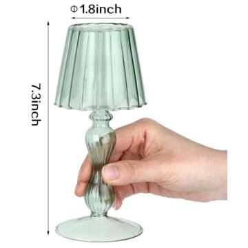 Gurfuy Desk Lamp Shaped Glass Candle Holder - Glass Hurricane Candleholder Crystal Decorative Candle...