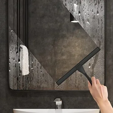 10" Stainless Steel Shower Squeegee with Hooks