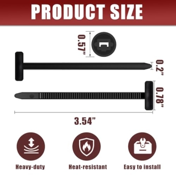 200 Pack Nylon Universal Cable Tie Buckle - Heavy Duty Self-Locking Fasteners for Car Repair and Hom...