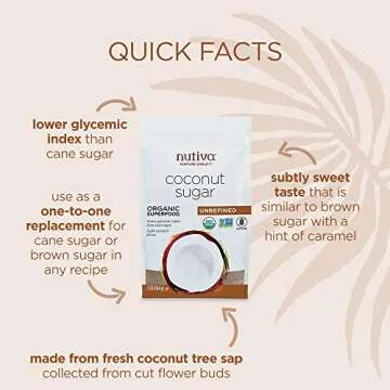 Nutiva Organic Granulated Coconut Sugar, 1 Pound (Pack of 3), USDA Organic & Non-GMO, Vegan & Gluten-Free, Low-Fructose Sugar Alternative for Coffee, Tea & Baking