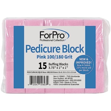 ForPro Professional Pink Pedicure Buffer - 15 Count
