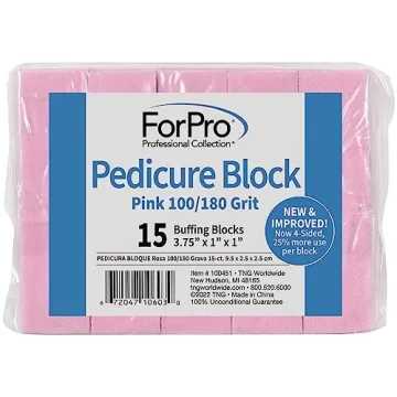 ForPro Professional Pink Pedicure Buffer - 15 Count