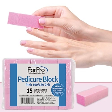 ForPro Professional Pink Pedicure Buffer - 15 Count
