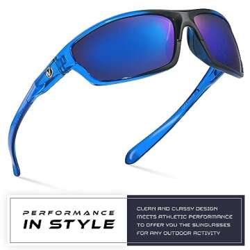 Nitrogen Polarized Wrap Around Sport Sunglasses for Men Women UV400 Driving Fishing Running Sun Glas...