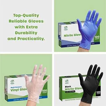 Comfy Package Large Orange Nitrile Heavy-Duty Gloves, Diamond Texture, Waterproof & Latex Free