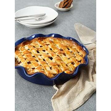 LE TAUCI Ceramic Deep Dish Pie Plates Set of 2 - 11 Inches