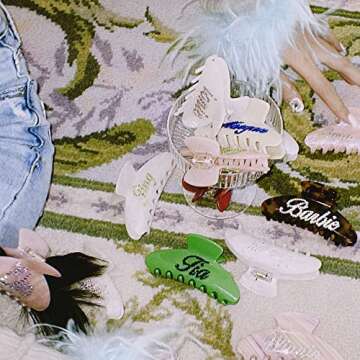 Customizable Acrylic Hair Claw Clips for Women - 4 Inch