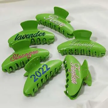 Customizable Acrylic Hair Claw Clips for Women - 4 Inch