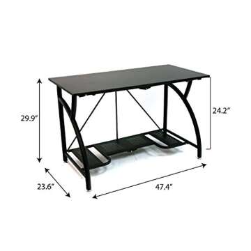 Origami Multi-Purpose fodable Steel frame Table,Sturdy Heavy Duty PC Computer Desk, Fully Assembled Large Craft Desk,Gaming Desk,Storage Space Saving Work Station, Home office,Turquoise