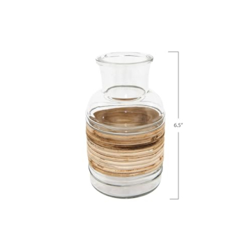 Bloomingville Glass Vase with Rattan for Stylish Decor