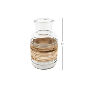 Bloomingville Glass Vase with Rattan for Stylish Decor