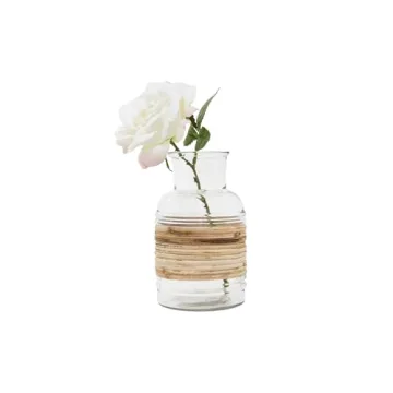 Bloomingville Glass Vase with Rattan for Stylish Decor