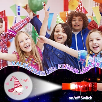Finger Lights Valentine Cards for Kids - 28Pcs Set
