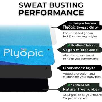 Plyopic. All In One Yoga Mat | Luxury Sweat-Grip Mat/Towel Combo | Eco-Friendly Natural Rubber | Ideal for Yoga, Pilates, Bikram, Hot Yoga, Workout and Exercise