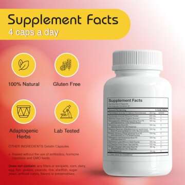 RLC, a-Drenal, Adrenal Support for Stress Relief and Energy - 120 Capsules, Balance Cortisol with Ashwagandha, Rhodiola, Cordyceps and Ginseng L-Theanine, Adrenal Support Supplements for Women & Men