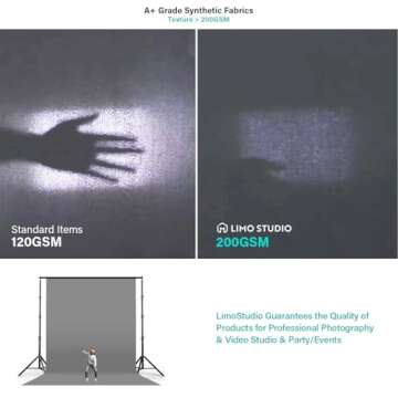 LimoStudio 9 x 15 ft. (W x H) Gray Backdrop Background Screen, Photo Background for Photoshoot Video Filmming, Premium High Density > 200GSM A+ Grade Synthetic Material, Pure Grey Color, AGG3058