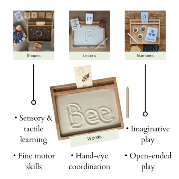 Montessori Sand Tray Flashcard Holder Sensory Play Kit