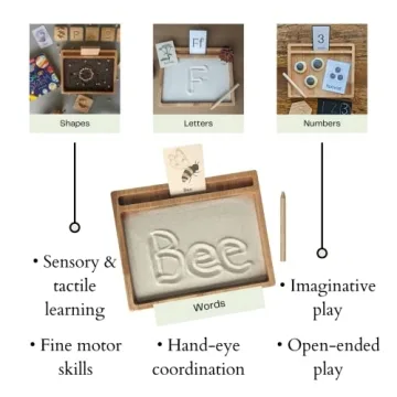 Montessori Sand Tray Flashcard Holder Sensory Play Kit