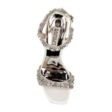 Badgley Mischka Galia Heeled Sandal in Champagne Metallic