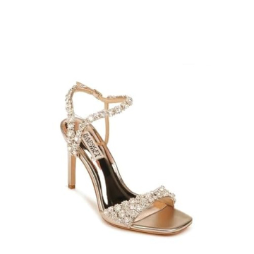 Badgley Mischka Galia Heeled Sandal in Champagne Metallic