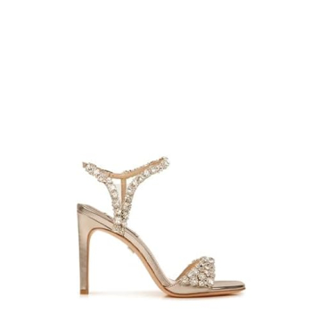 Badgley Mischka Galia Heeled Sandal in Champagne Metallic