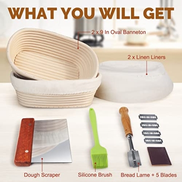 Banneton Bread Proofing Baskets Set of 2 - 10 Inch