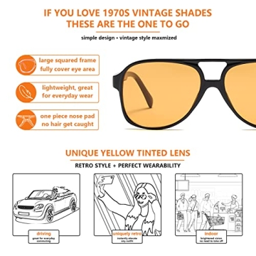 Xpectrum Retro Yellow Sunglasses Stylish Eye Protection