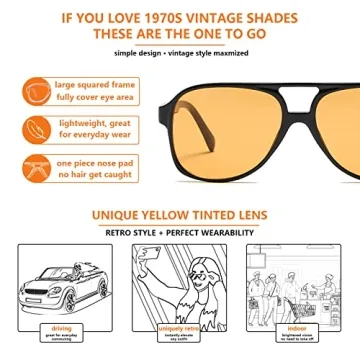 Xpectrum Retro Yellow Sunglasses Stylish Eye Protection