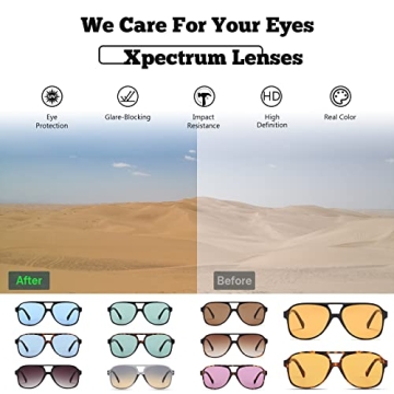 Xpectrum Retro Yellow Sunglasses Stylish Eye Protection