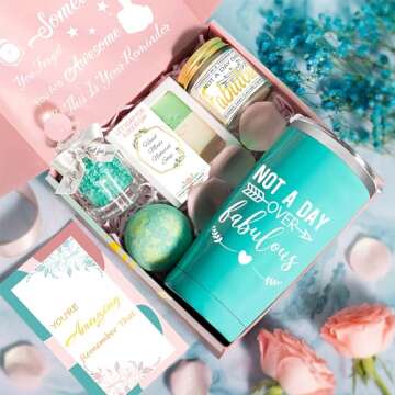 Birthday Gifts for Women, Mothers Day Gifts for Mom, Spa Self Care Basket for Women Wife Sister Best...