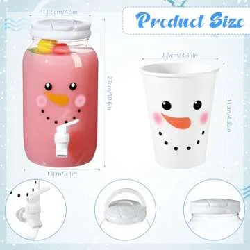 Umigy 1 Gallon Christmas Drink Dispenser with Cups