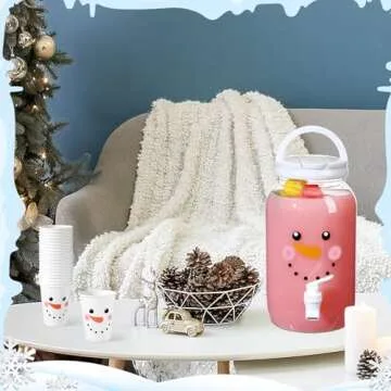 Umigy 1 Gallon Christmas Drink Dispenser with Cups